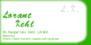 lorant kehl business card